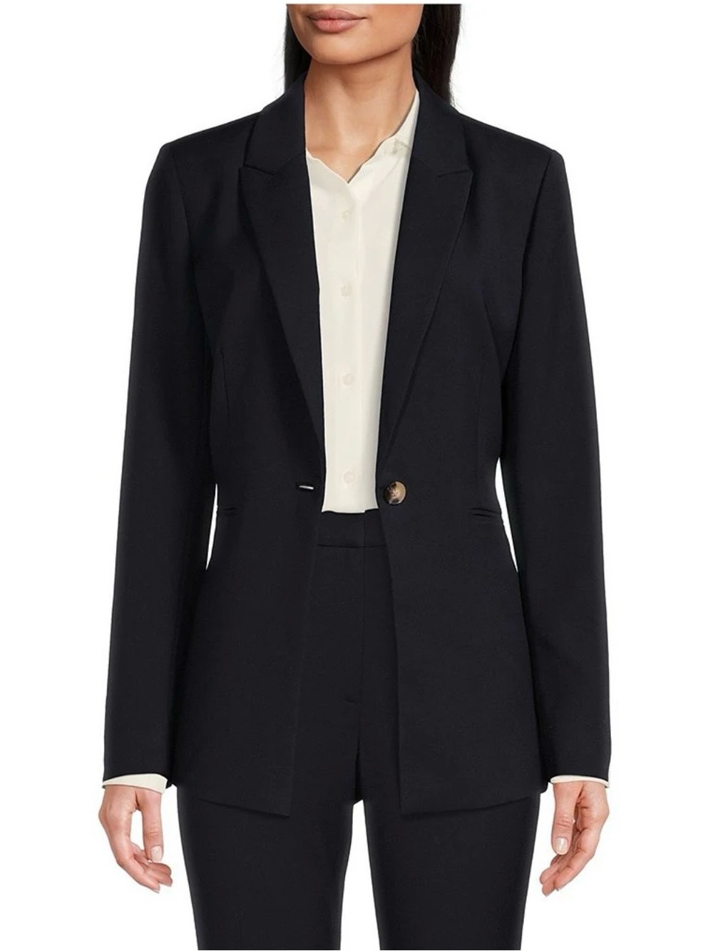 Alex Marie Black Single-Button Notch Lapel Blazer